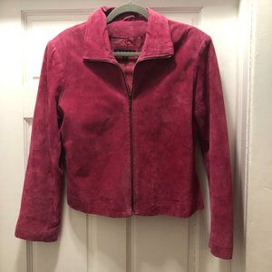 Pink suede leather jacket